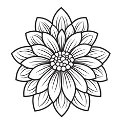 Design Flower Outline Element Coloring Page, Coloring Pages Png