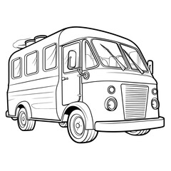Ice Cream Van Coloring Page Kids, Coloring Pages Png