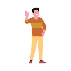 set of poses of young men with shoes people