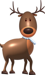 Chrismas rendeer 3D cartoon
