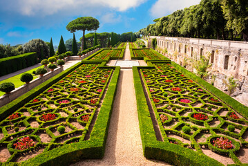 Park in Italy, landscape design of papal garden