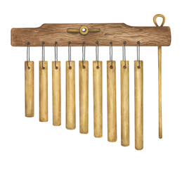 Xylophone watercolor illustration. Musical instrument isolated on white background