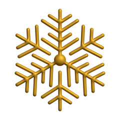 3d realistic gold snowflake christmas ornament decoration design for element