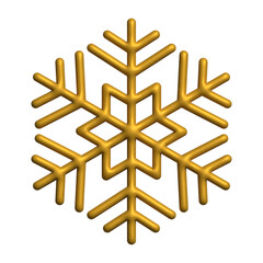 3d realistic gold snowflake christmas ornament decoration design for element