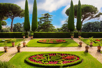 Park in Italy, landscape design of papal garden