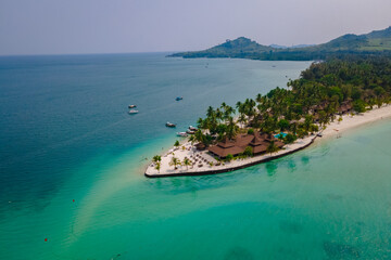 Koh Mook tropical Island in the Andaman sea in Thailand, tropical beach with white sand