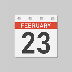 Icon page calendar day - 23 February