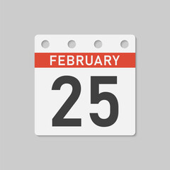 Icon page calendar day - 25 February