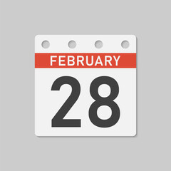 Icon page calendar day - 28 February