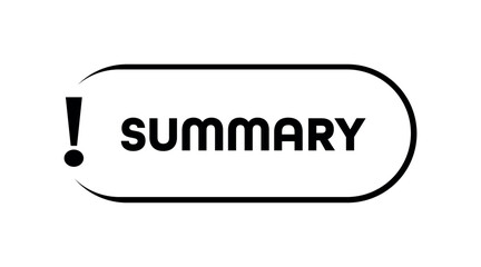 summary sign on white background	