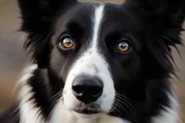AI generated illustration of a black and white canine with long, thick fur