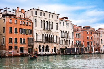 Fototapeta na wymiar Venice city in Italy seen from water