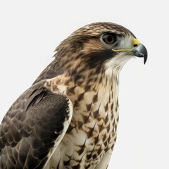 Obraz premium AI generated illustration of a hawk looking aside isolated on white background