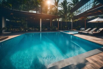 Fototapeta na wymiar swimming pool in hotel