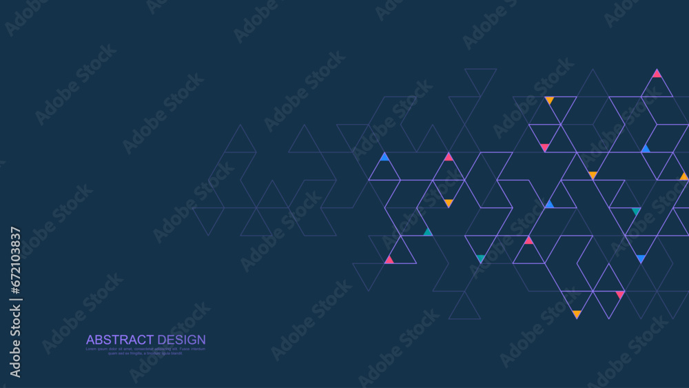Poster Minimalistic vector texture with triangles pattern. Creative idea of modern design with abstract geometric background