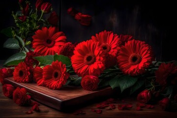bouquet of red poppies
