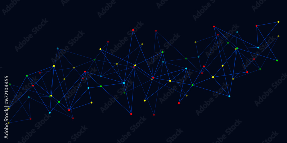 Poster abstract technology background with connecting the dots and lines. global network connection, intern