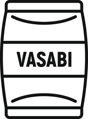 Wasabi package icon outline vector. Herb meal. Vegetable plate