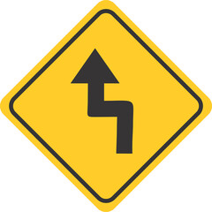 Warning Sign Street Sign Left Reverse Turn Ahead
