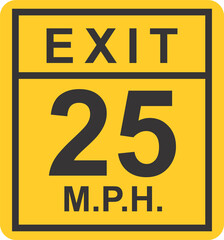 Warning Sign Street Sign Advisory Speed Deceleration Lane For Exit