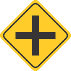 Warning Sign Street Sign Cross Road Ahead
