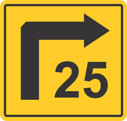 Warning Sign Street Sign Advisory Turn Speed