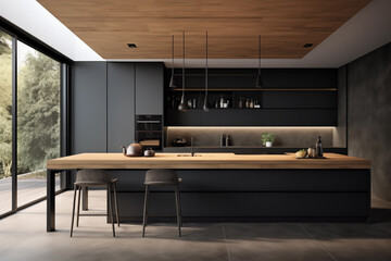 modern black kitchen