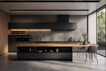 modern black kitchen