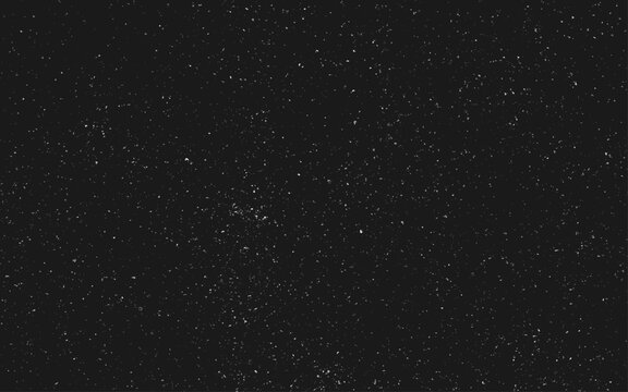 Night starry sky with stars and planets suitable as background. White dust isolated on black background.
