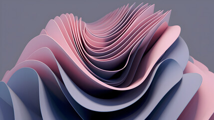 pink background, red and blue paper background, abstract wavy wall of paper, 