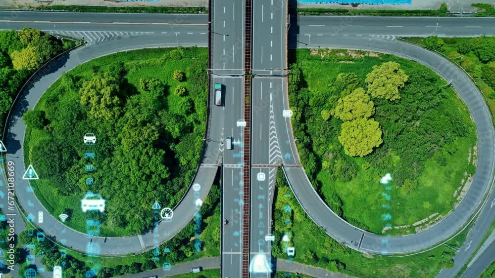 Poster Traffic system and communication network concept. GUI (Graphical User Interface). IoT (Internet of Things).