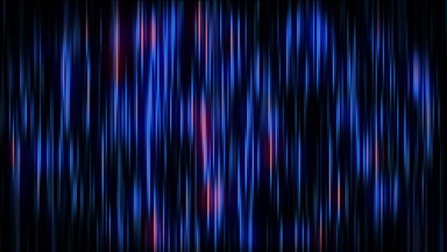 Abstract vertical light stripes transform and move. Neon lines, digital background, seamless loop