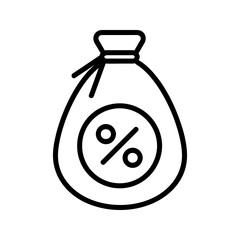 Money Bag Line Style in Design Icon