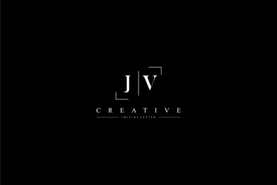 minimalist JV initial logo with simple vertical stroke line in black 110323
