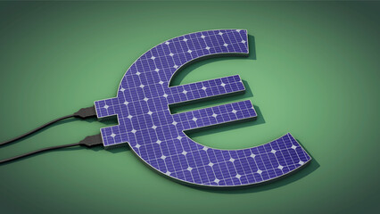 Eurosymbol mit Solarpanel
