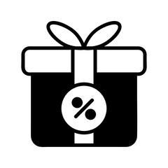 Gift Glyph Style in Design Icon