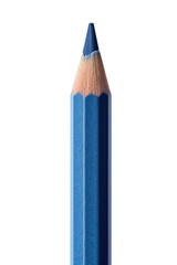 Blue pencil isolated on transparent background.