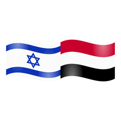 National flag of Israel and Yemen