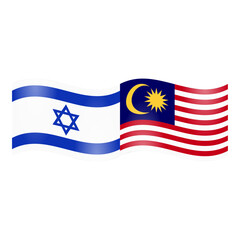 National flags of Israel and Malaysia	
