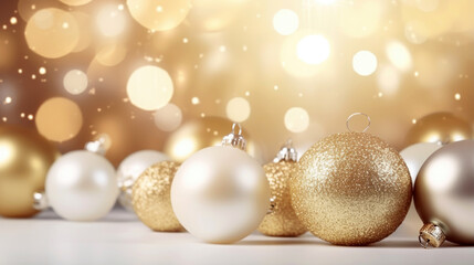 golden christmas ball on red background