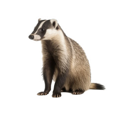 Fototapeta premium close up of a badger isolated on white background