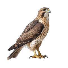 Fototapeta premium Side view of a falcon/hawk isolated on white background