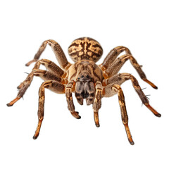 Front of spider isolated on white background