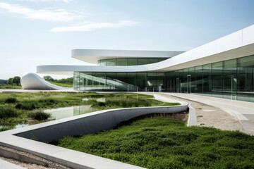 An architectural miracle. Unique building with futuristic design