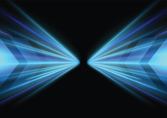 Modern abstract high-speed light motion effect on black background. vector illustration.