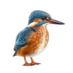 Fototapeta premium kingfisher on a branch isolated on white