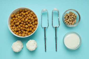 Aquafaba, concept of vegan food and cuisine