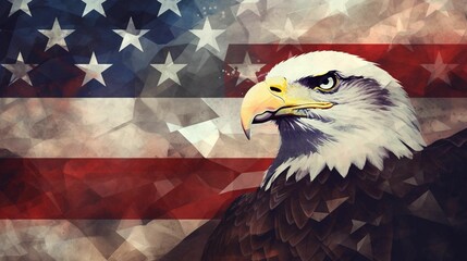 Freedom eagle of the United States of America, AI-generated.