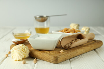 Aquafaba, concept of vegan food and cuisine
