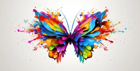 Foto op Plexiglas Grunge vlinders colorful butterfly illustration 